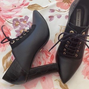 Jorge Bischoff Black Suede &Patent Short Booties